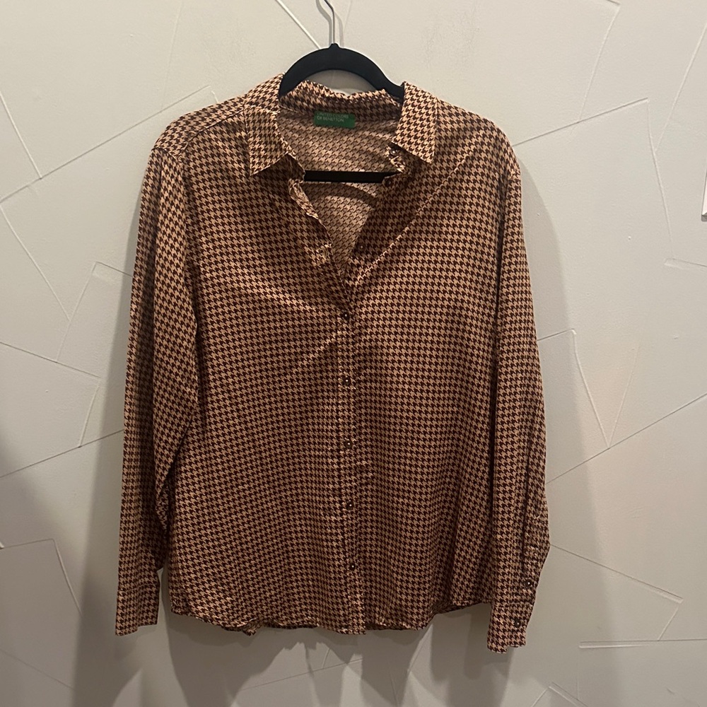 United Colors Of Benetton Brown Houndstooth women’s Shirt